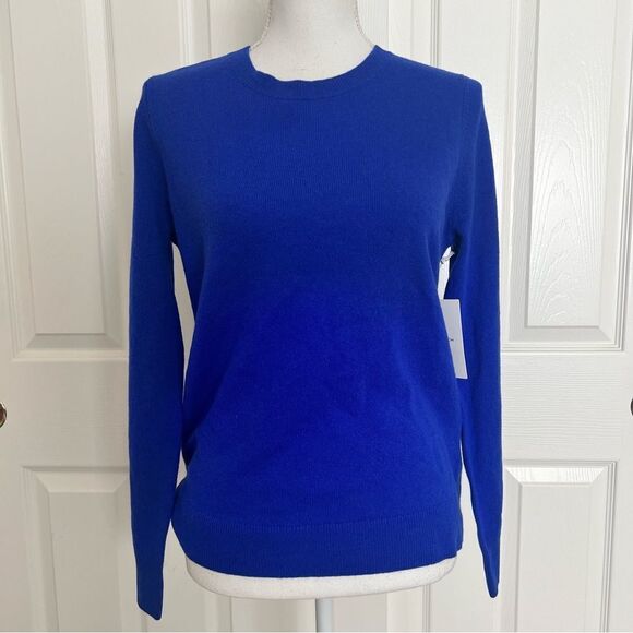 Nordstrom Crewneck Cashmere Sweater Blue Small NEW MSRP $149 - Picture 2 of 7